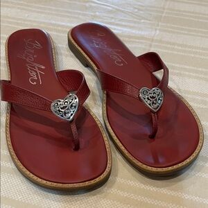 Brighton Orla 4 Red Heart Embellished Leather Sandals size 10 women’s